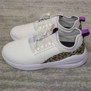 NEW Clove Classic White Gold Leopard Comfort Nursing Shoes Vegan Leather